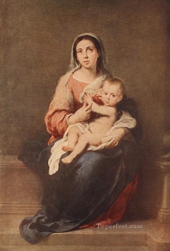 バロック Painting - 聖母子 1670年 スペイン・バロック様式 バルトロメ・エステバン・ムリーリョ